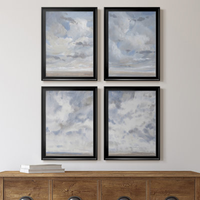 " Sky Blue I " 4 - Pieces Painting Print
