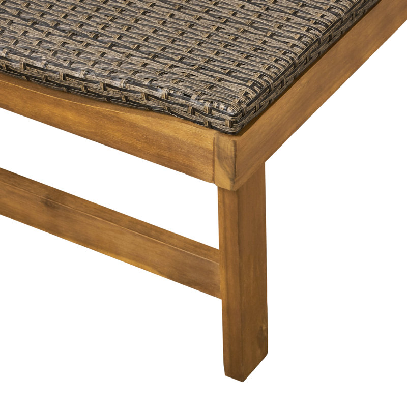 Anketell Outdoor Chaise Lounge, Natural Brown Frame/Mixed Mocha Cushion