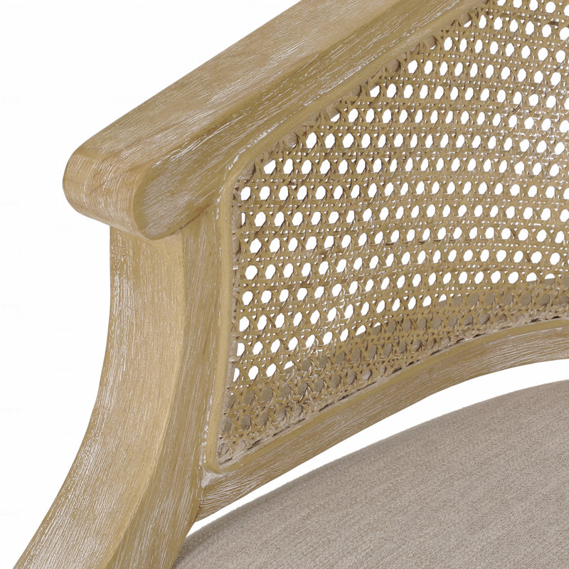 Chaise d'appoint en bois d'hévéa, Beige