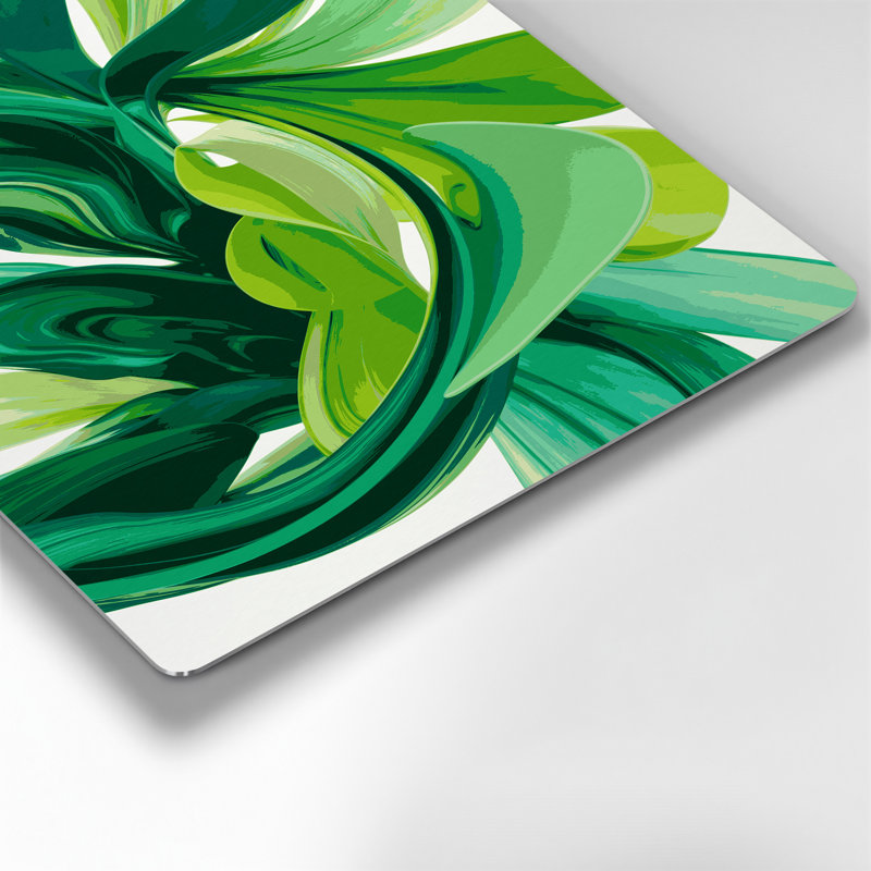 «Lyrical Abstraction 33», art mural en métal vert, H 20 po x l 30 po