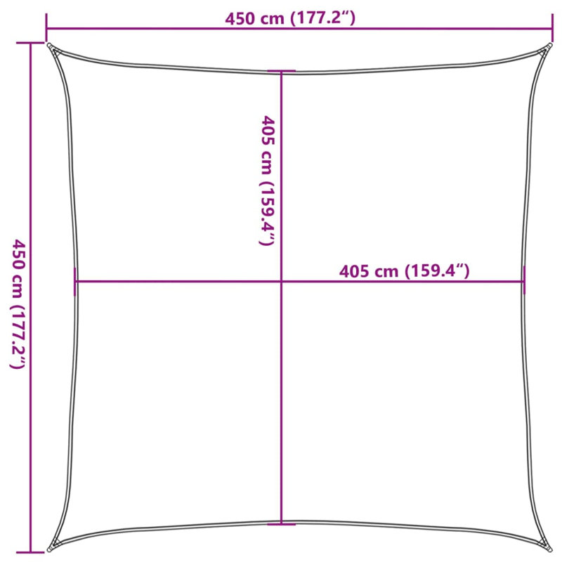 Pesotum 4.5m x 4.5m Square Shade Sail, Taupe