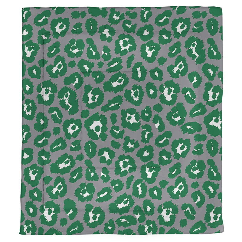 Polyester Animal Print Comforter, Queen Comforter, Teal/Black/White