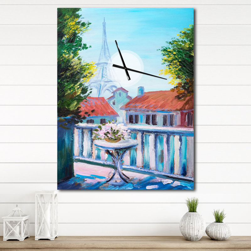 Horloge murale Paris Tour Eiffel, H 32 po x l 24 po x P 1 po