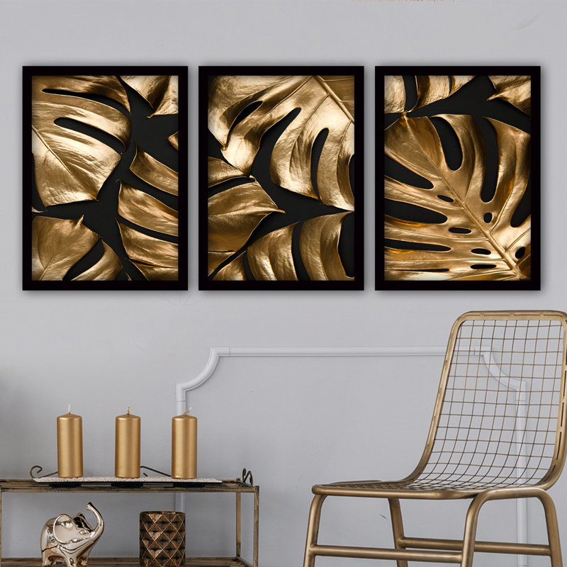 Superbe ensemble de 3 peintures décoratives encadrées, 13,8 po x 17,7 po | 100% panneau de fibres à densité moyenne avec épaisseur de 2 cm, cadre en plastique durable | Parfait pour la décoration murale de la maison, du bureau ou de la galerie | Œuvre d'art unique de l'artiste Anonyme