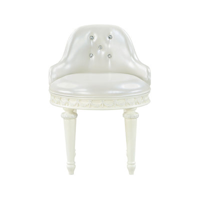 Dorothy Ivory Finish Vanity Chair W/Swivel (Chair Only)