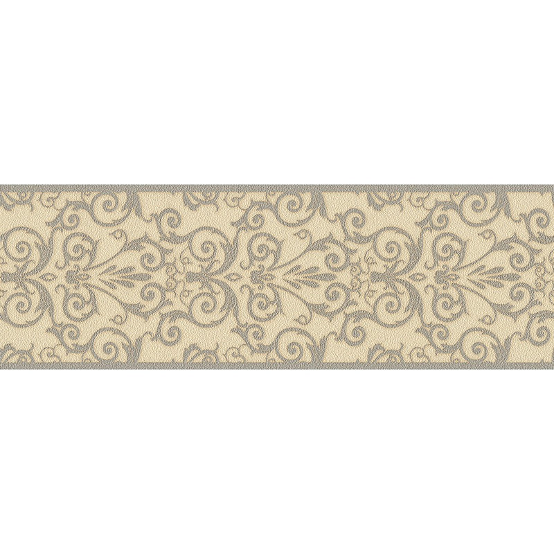 Herald 0.5m x 17cm Border Roll, Grey/White