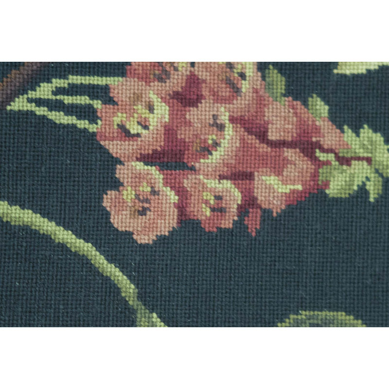 Hand-Knotted High-Quality Green and Black Area Rug