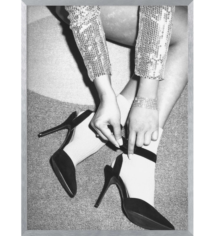 Pop Art & Retro "Disco Feet Baw", reproduction d'art encadrée, H 10 po x l 8 po