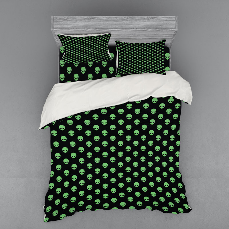 Ensemble de housse de couette Alien, Housse de couette grand + 3 pièces supplémentair