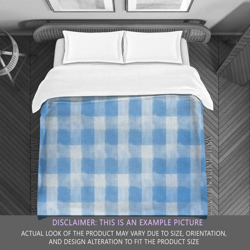Machine Printed Comforter, Twin Comforter, Blue Gingham