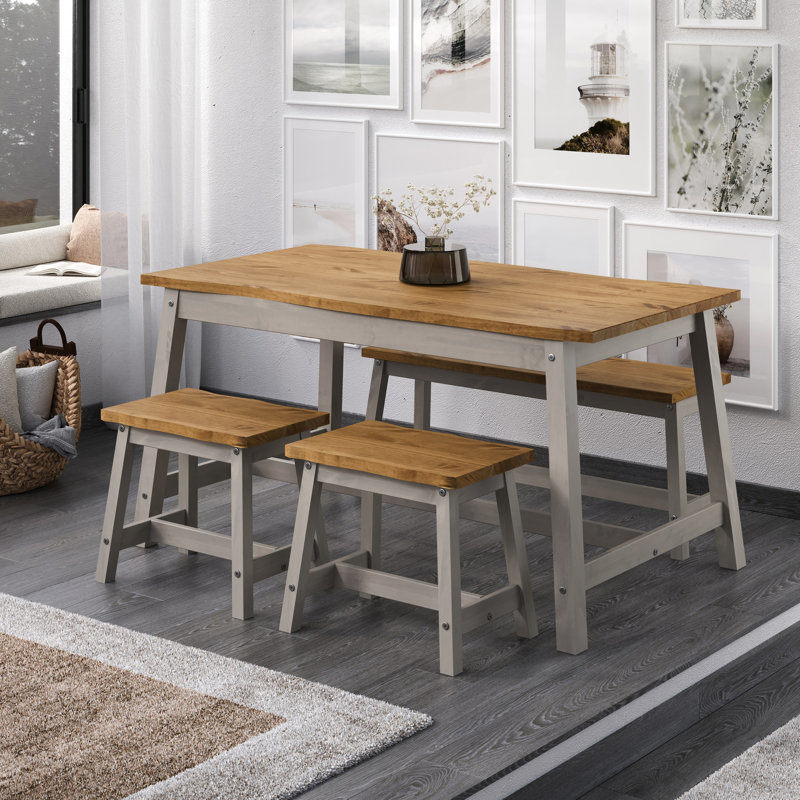 5 - Person Dining Set, Brown/Grey, Grey