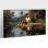 Art mural sur toile, "Wild Spring Mountain Cottage", fleurs sauvages et verdure, art mural rustique pour le salon