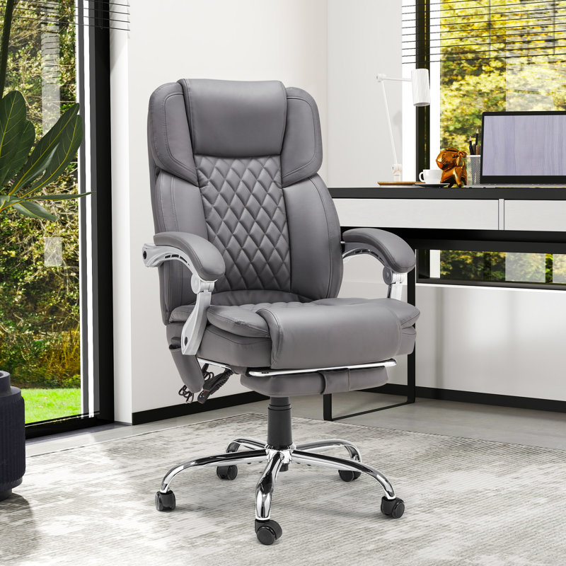 Katrein Ergonomic Heated Massage Executive Chair, Gray