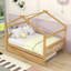 Lit en bois en forme de maison avec lit gigogne escamotable et tête de lit-2100750090-2100750134