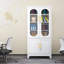 Rectangular Glass and Metal Lockable Iron Cabinet-1407127655