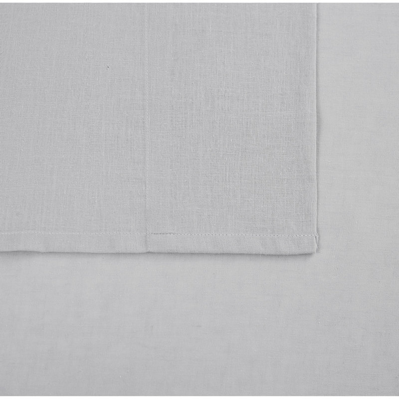Standard Gray Cotton Polyester Embroidered Pillowcase Pair