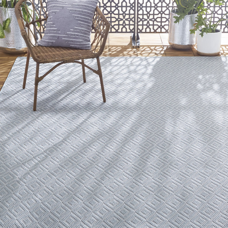Tapis intérieur / extérieur bleu Pawling, Rectangle 5 pi 3 po x 7 pi 3 po
