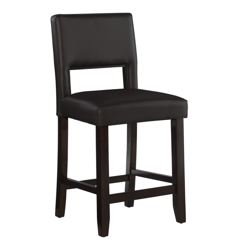 Tabouret de bar et de comptoir Veda, Tabouret de comptoir (assise de 24 po de hauteur), Espresso