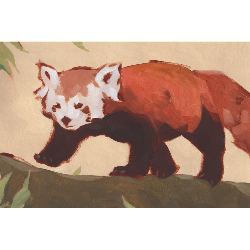 Red Panda II by Jacob Green - Painting, 61cm H x 91cm W, Black Floater Framed