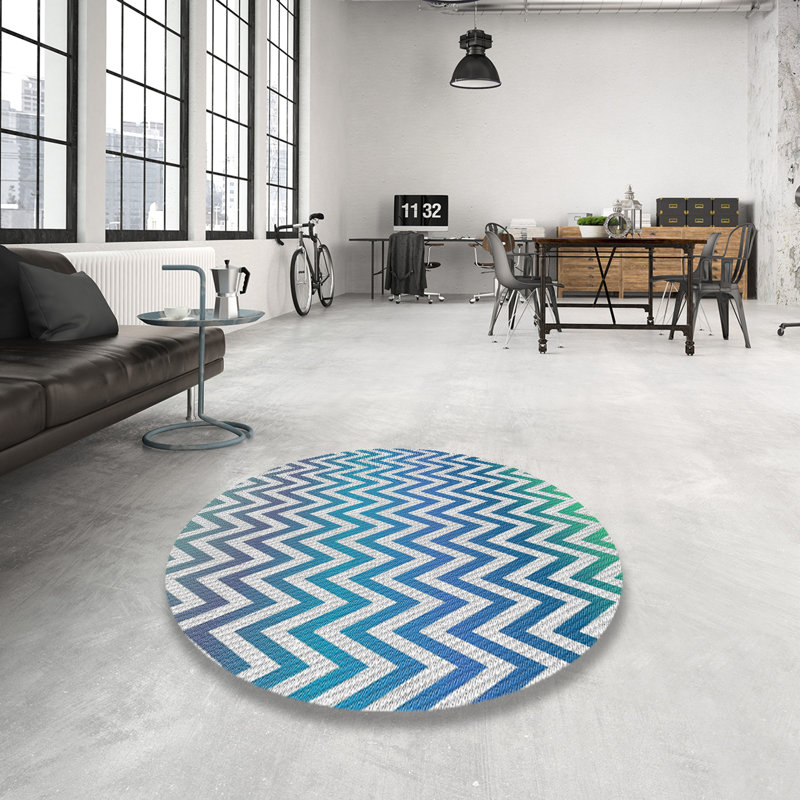 Hoye Chevron Indoor Rug, Round 6'