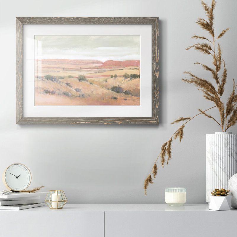 «Southwest Landscape I», reproduction encadrée rustique avec tableau mat, Gris, H 18 po x l 26 po x P 1,5 po