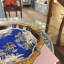 Plateau en porcelaine avec bronze doré - Pagode azur