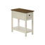 Table d'appoint étroite avec 2 et rangement - côté placage brun blanc antique pour le salon de la chambre à coucher-1618781795-1618781797