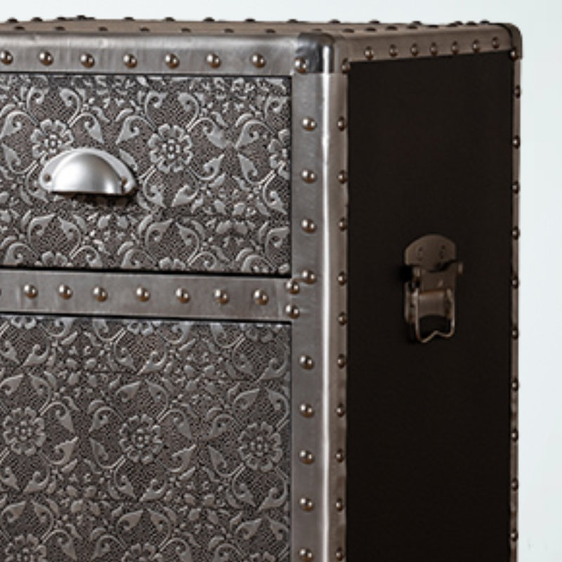 Armoire d'appoint Klemperer, 1 armoire, 1 tiroir, argent / gris H 28,00 po x l 16,10 po x P 13,65 po