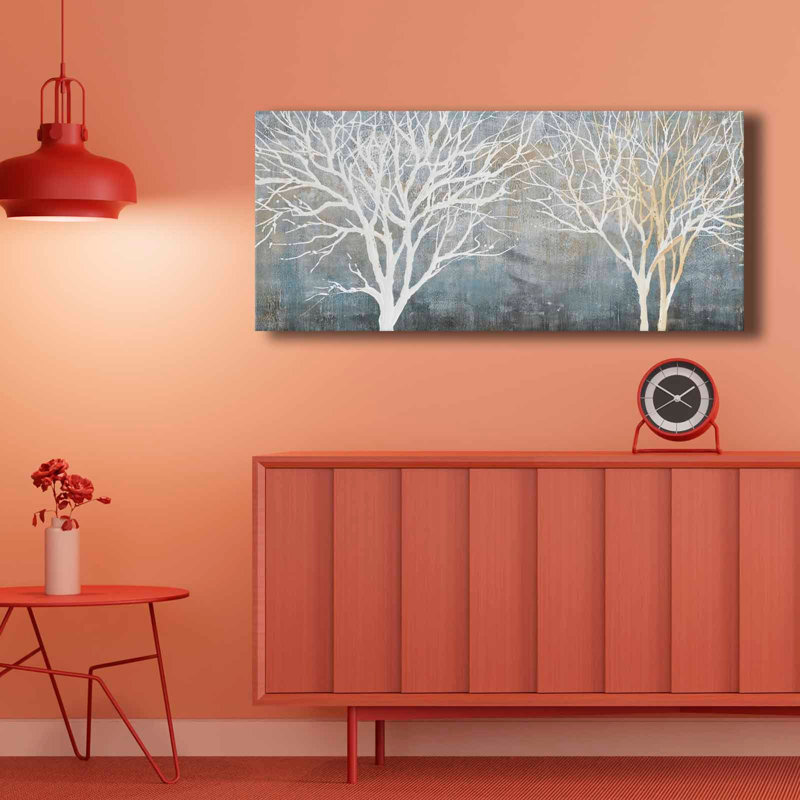 Dual Tree Silhouette Canvas Wall Art
