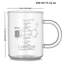 1 ruban adhésif transparent avec tasse en verre borosilicaté, tasse à café et tasse à partager