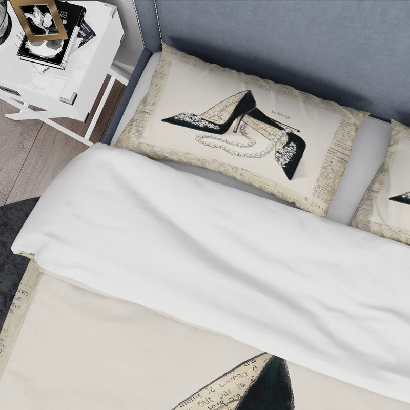 Glamour Black Diamond Stiletto I - ensemble de housse de couette tendance - microfibre de polyester