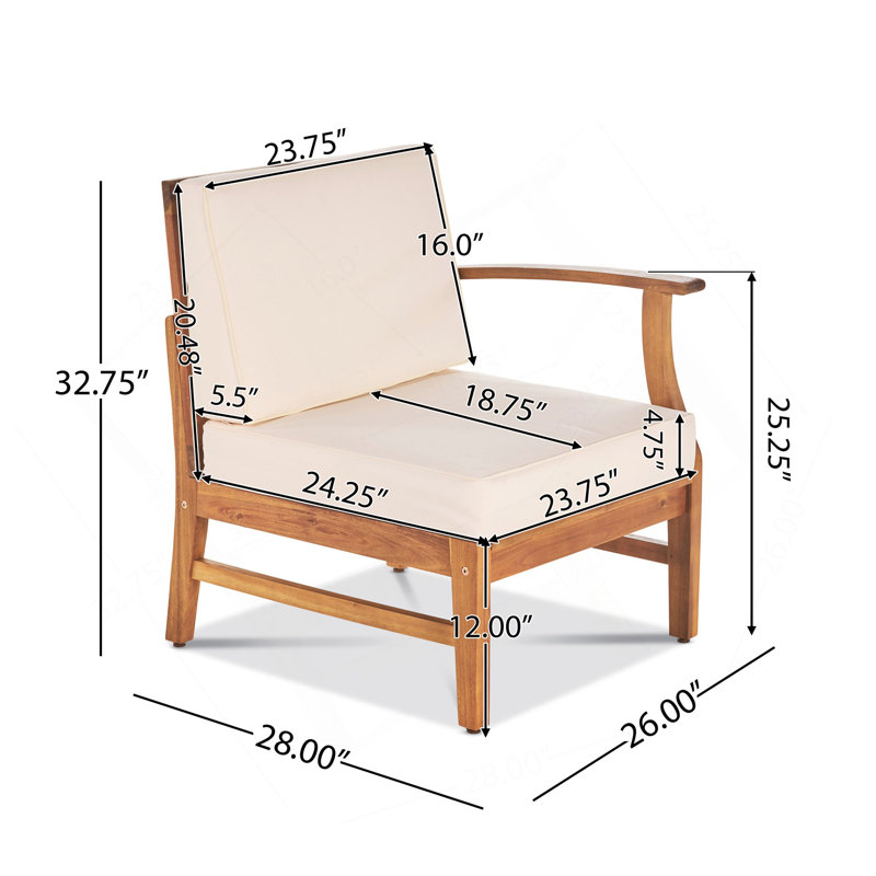 FAUTEUIL droit PERLA, crème, Crème