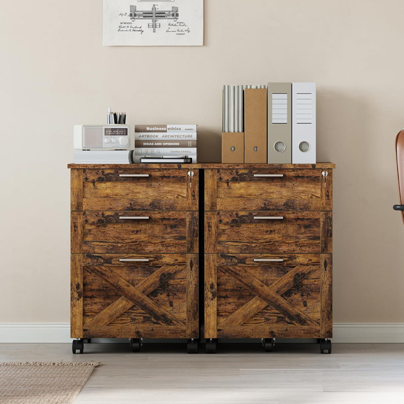 40cm Wide File Cabinet, Brown