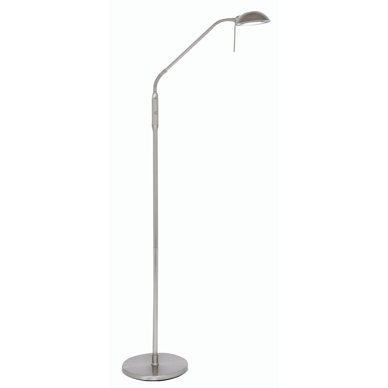 Bloomsdale 160cm Task Floor Lamp with Outlet, Satin Chrome