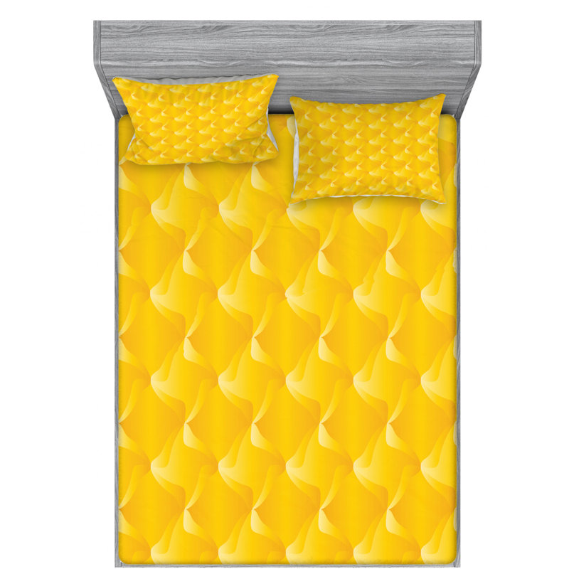 Microfiber Damask Sheet Set, Queen Sheet Set with Fitted Sheet