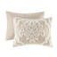 Ensemble d'édredon damassé 3 pièces taupe-113361496
