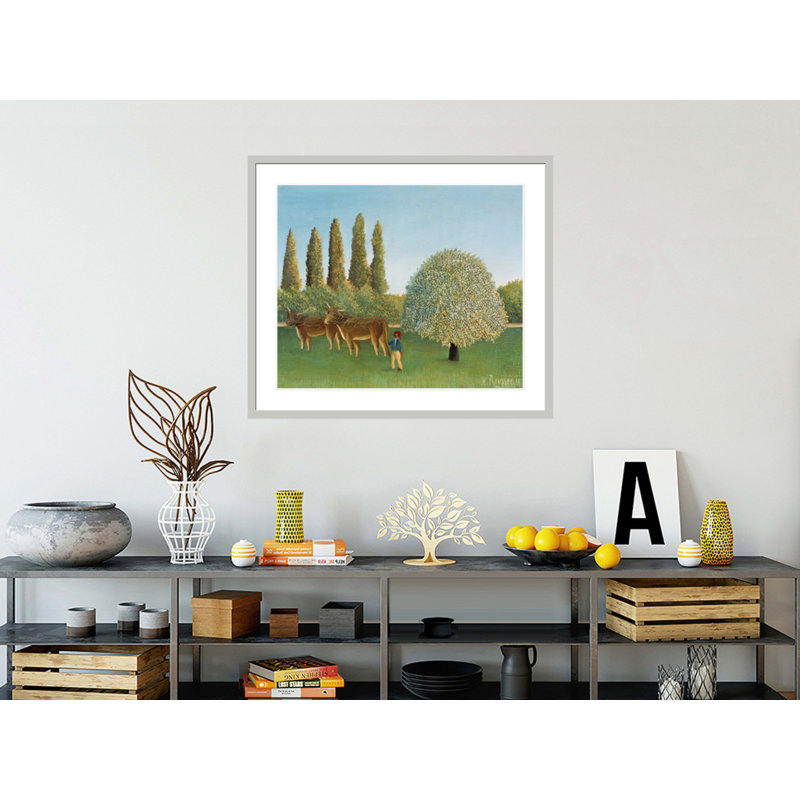 «Meadowland» par Henri Rousseau, impression giclée sur cadre, 33.5" H x 38.94" W