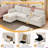 Naomi 104.72"W Modular Corduroy Sectional, LAF, RAF, Console Box, USB Charge, Cup Holders, Storage Ottoman-2026357531