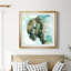 Buffalo on Blue - Cadre photo, reproduction d'art sur papier-426885803-426885801