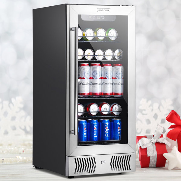 Kalamera Freestanding Refrigeration 93 Cans (12 oz.) 2.4 Cubic Feet  Freestanding Beverage Refrigerator with Wine Storage and with Glass Door &  Reviews