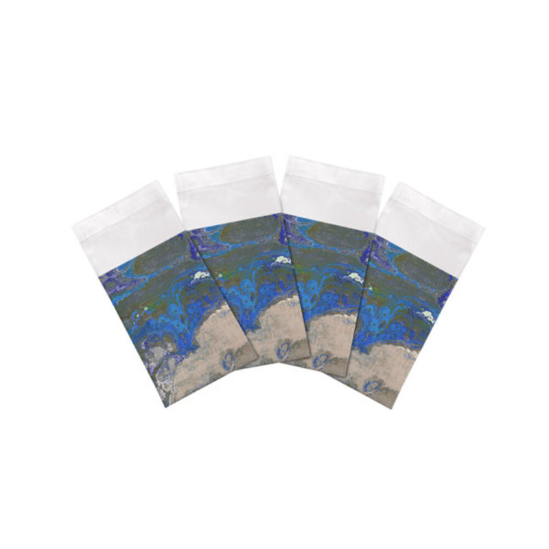Serviettes de table en satin de coton Agate, Sodalite