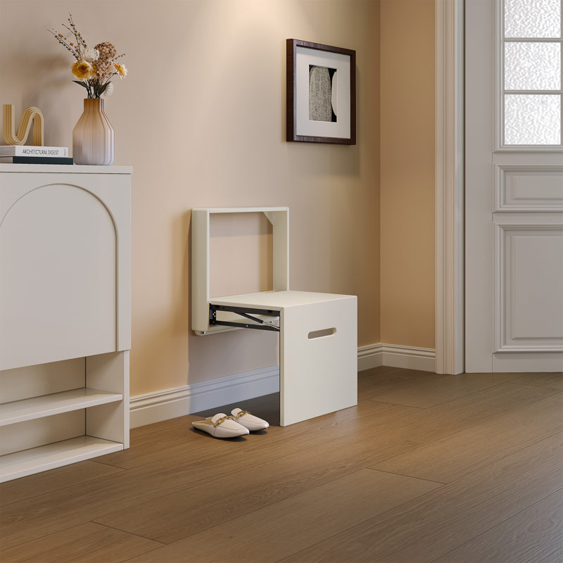Banc à chaussures pliable et rabattable, tabouret à langer pour entrée, siège fixé au mur
