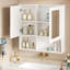 Armoire de toilette 2 en 1, armoire de pharmacie murale de 30 pouces avec tablettes réglables et portes à fermeture douce, miroir haute définition avec rangement pour meuble-lavabo de salle de bain-935418058