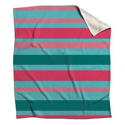 Blue Pink Stripes Blankets