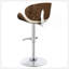 Tabouret de bar réglable écru et chromé avec similicuir doux, idéal pour les espaces polyvalents de la maison et du bar-566521276