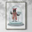 «Christmas Penguin Snow Globe», reproduction encadrée - bois massif-1895286414