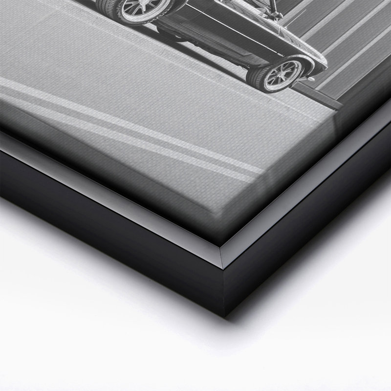 Voiture dans la rue, Black Framed, Canvas, 18"H x 24"W
