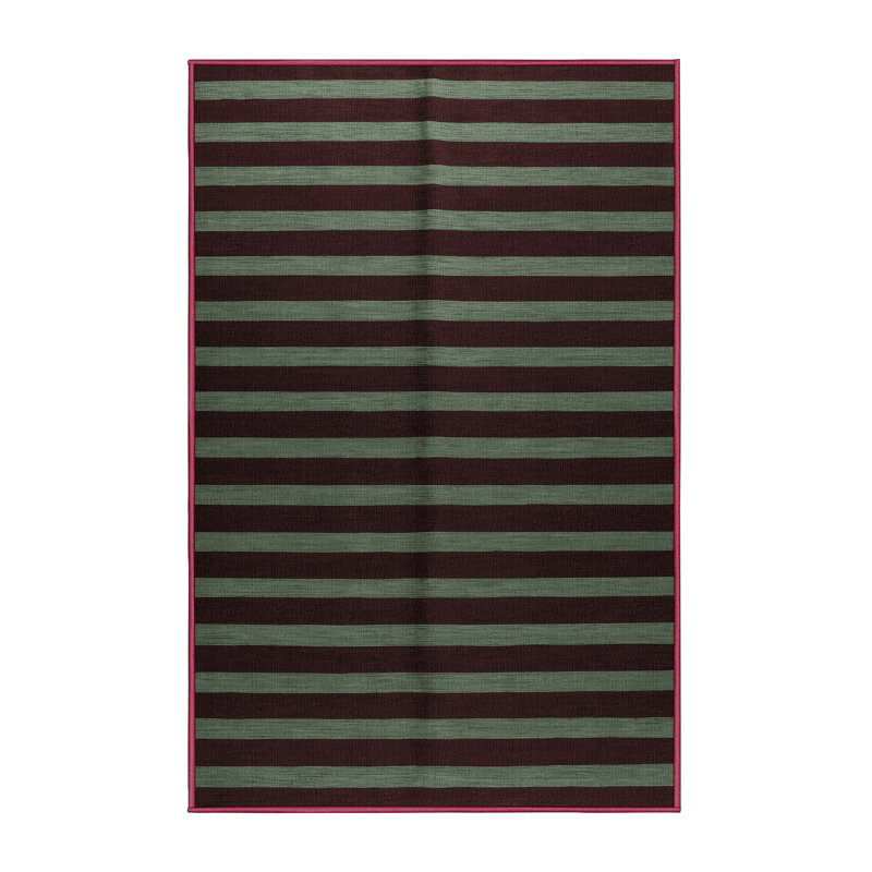 Machine Washable Horizontal Stripes Brown Area Rug, Rectangle 2' x 3'
