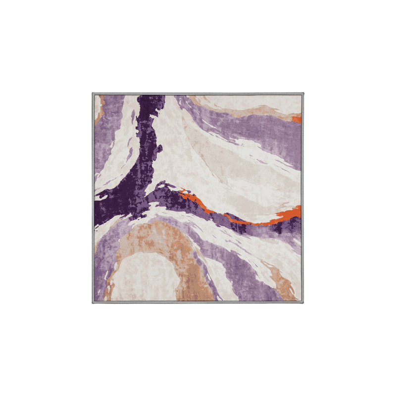 Tapis gris soyeux et moelleux, Carré 7 pi