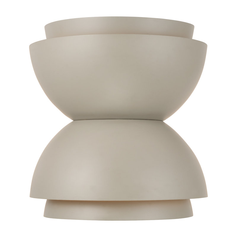 12" W x 12.75" H 2-Light Modern Tiered Dome Bowl Dual Sconce in Taupe, Taupe